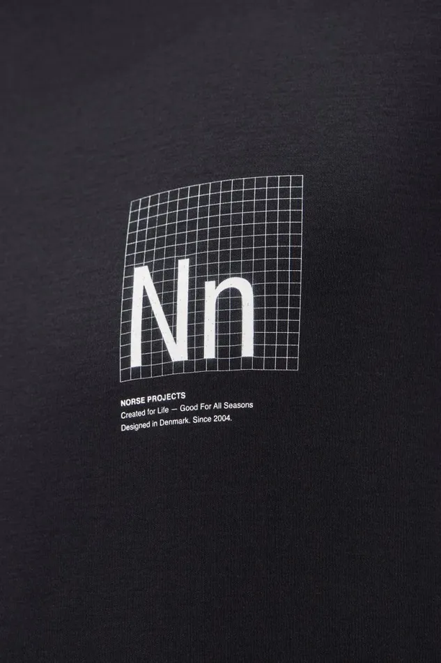 Men Norse Projects TShirts Jakob Interlock Nn Print TShirt Black
