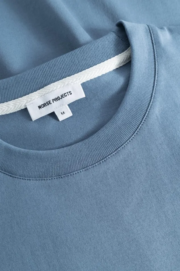 Men Norse Projects TShirts Johannes Logo Tshirt Fog Blue