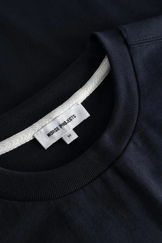 Men Norse Projects TShirts Johannes N Logo Tshirt Dark Navy