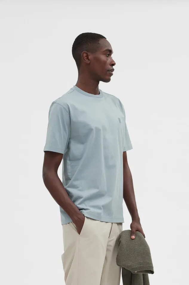 Men Norse Projects TShirts Johannes N Logo Tshirt Light Stone Blue