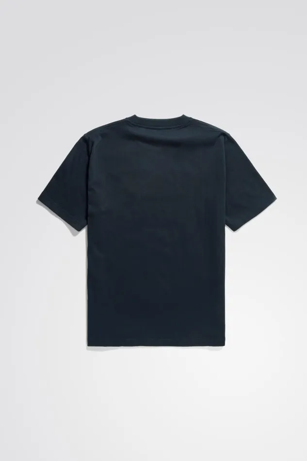 Men Norse Projects TShirts Johannes Organic Chain Stitch Logo Tshirt Dark Navy