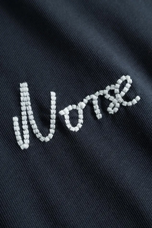 Men Norse Projects TShirts Johannes Organic Chain Stitch Logo Tshirt Dark Navy