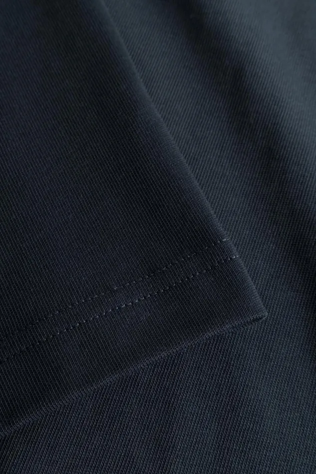 Men Norse Projects TShirts Johannes Organic Chain Stitch Logo Tshirt Dark Navy