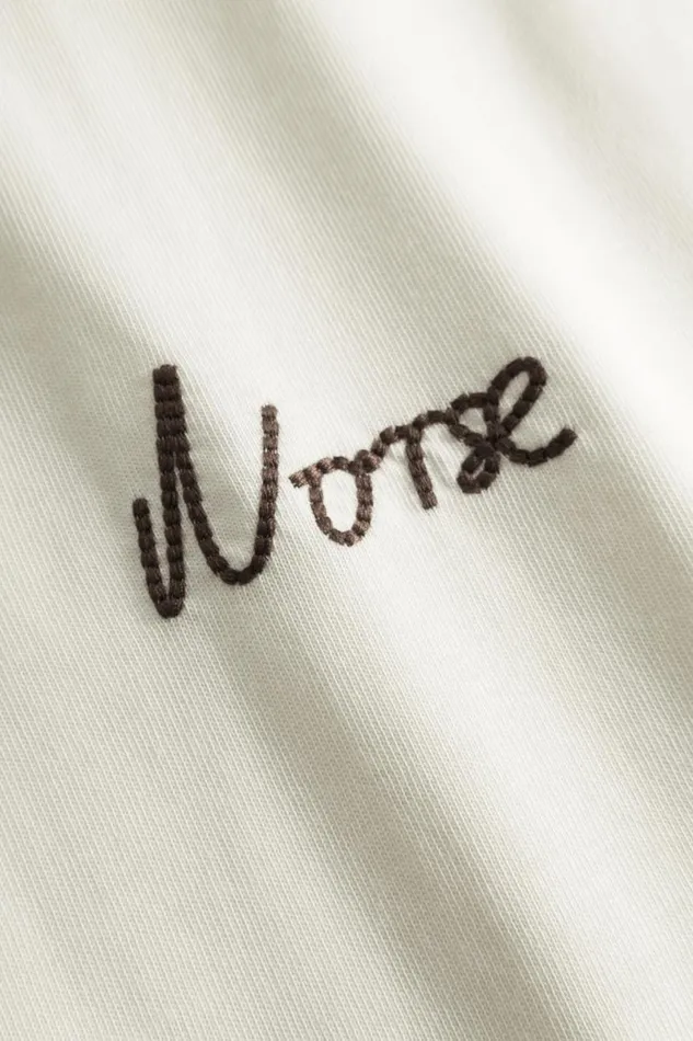 Men Norse Projects TShirts Johannes Organic Chain Stitch Logo Tshirt Ecru