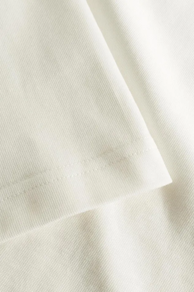 Men Norse Projects TShirts Johannes Organic Chain Stitch Logo Tshirt Ecru