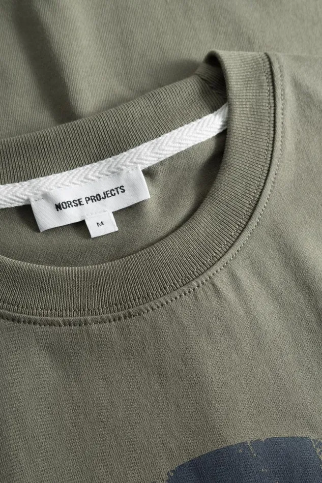 Men Norse Projects TShirts Johannes Organic Circle Print Tshirt Sediment Green