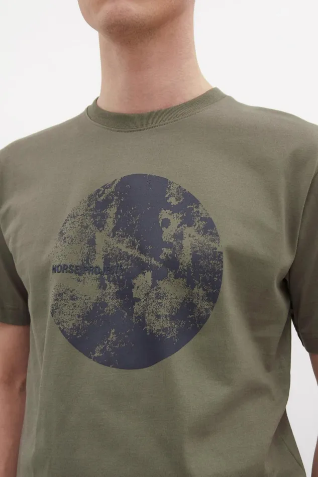 Men Norse Projects TShirts Johannes Organic Circle Print Tshirt Sediment Green
