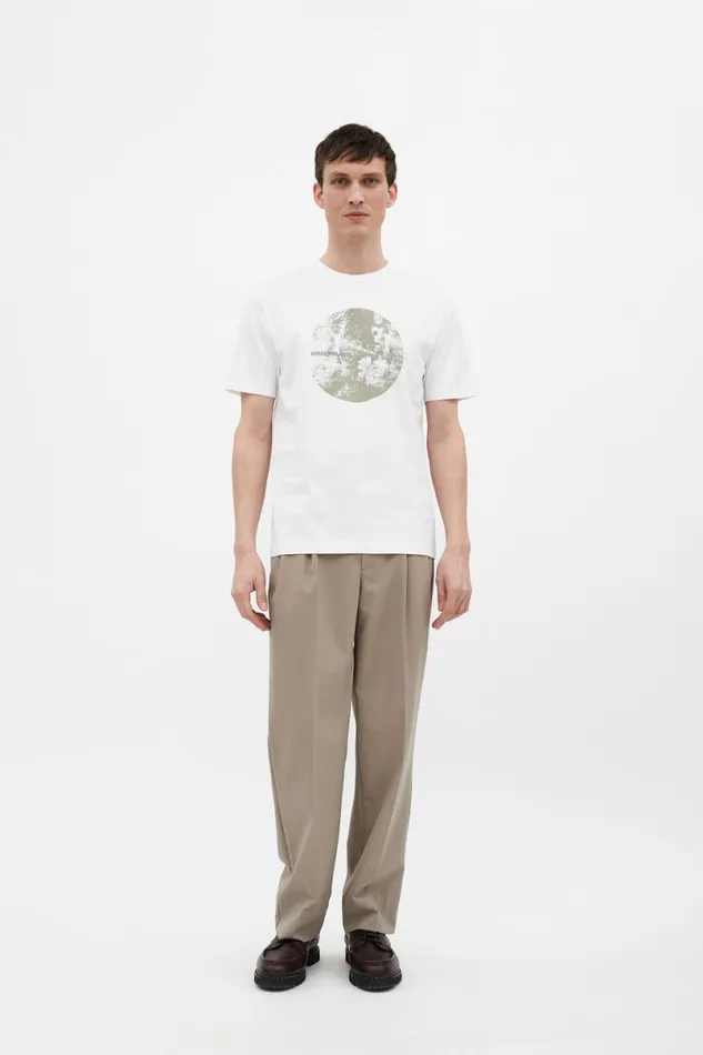 Men Norse Projects TShirts Johannes Organic Circle Print Tshirt White