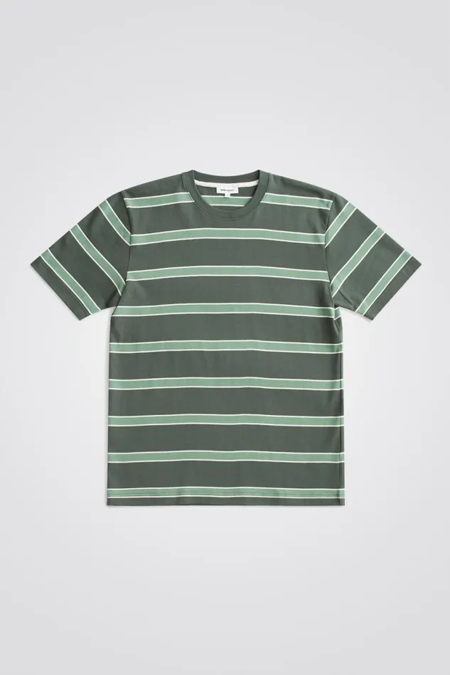 Men Norse Projects TShirts Johannes Organic Multicolour Stripe Tshirt Spruce Green