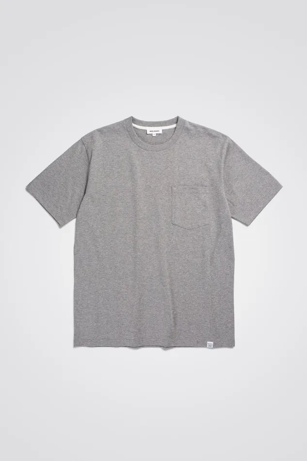 Men Norse Projects TShirts Johannes Standard Pocket SS Light Grey Melange