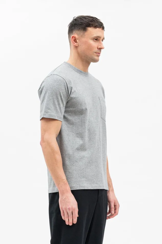 Men Norse Projects TShirts Johannes Standard Pocket SS Light Grey Melange