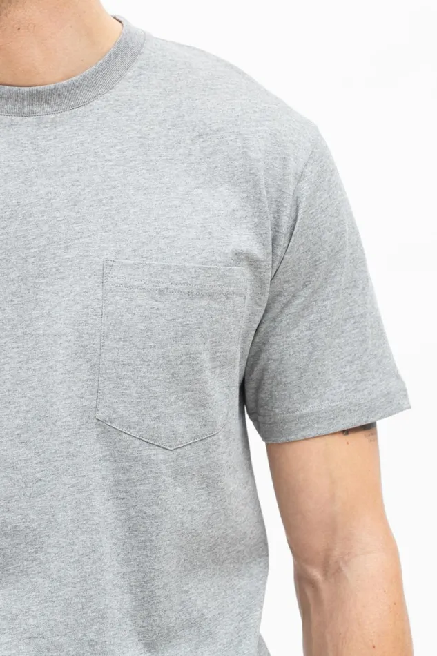 Men Norse Projects TShirts Johannes Standard Pocket SS Light Grey Melange