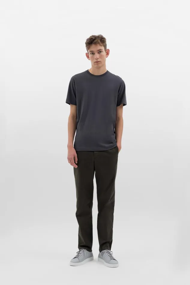 Men Norse Projects Trousers Aros Regular Italian Brushed Twill Chino Beech Green