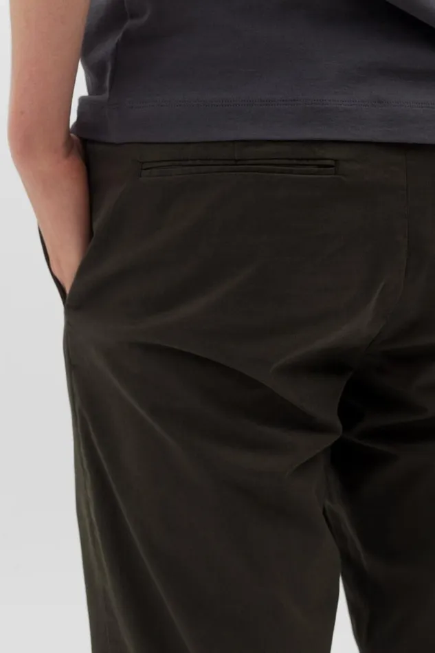 Men Norse Projects Trousers Aros Regular Italian Brushed Twill Chino Beech Green
