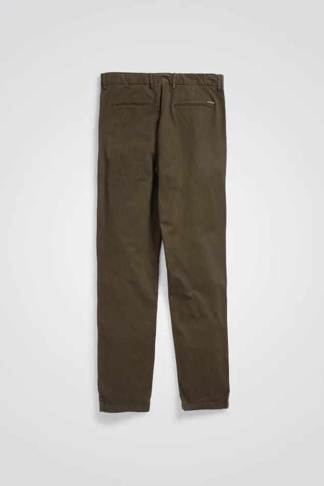 Men Norse Projects Trousers Aros Slim Italian Brushed Twill Chino Beech Green