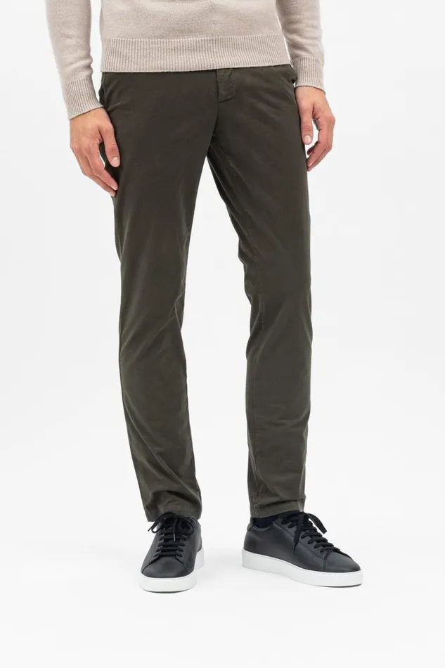 Men Norse Projects Trousers Aros Slim Italian Brushed Twill Chino Beech Green