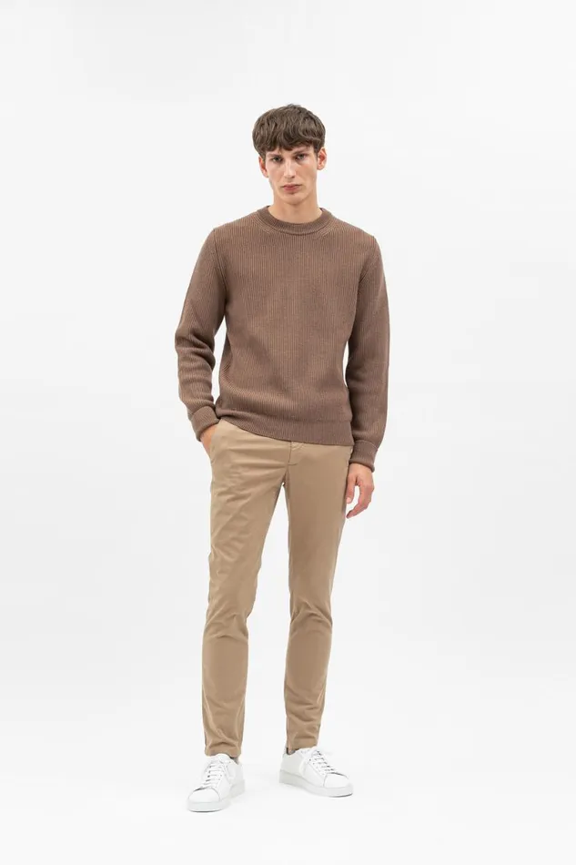 Men Norse Projects Trousers Aros Slim Italian Brushed Twill Chino Utility Khaki