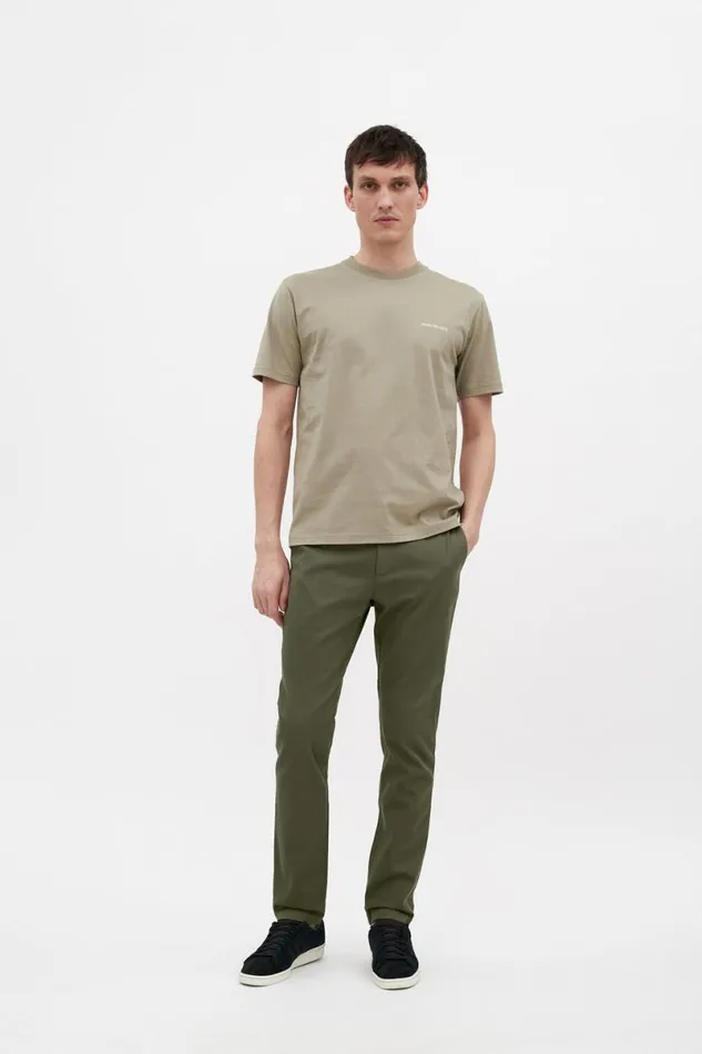 Men Norse Projects Trousers Aros Slim Light Stretch Chino Sediment Green