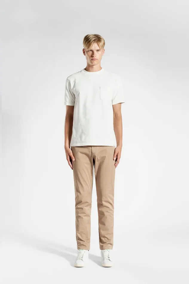 Men Norse Projects Trousers Aros Slim Light Stretch Chino Utility Khaki
