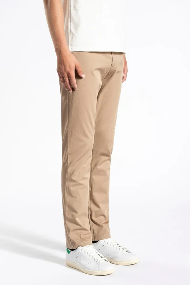 Men Norse Projects Trousers Aros Slim Light Stretch Chino Utility Khaki