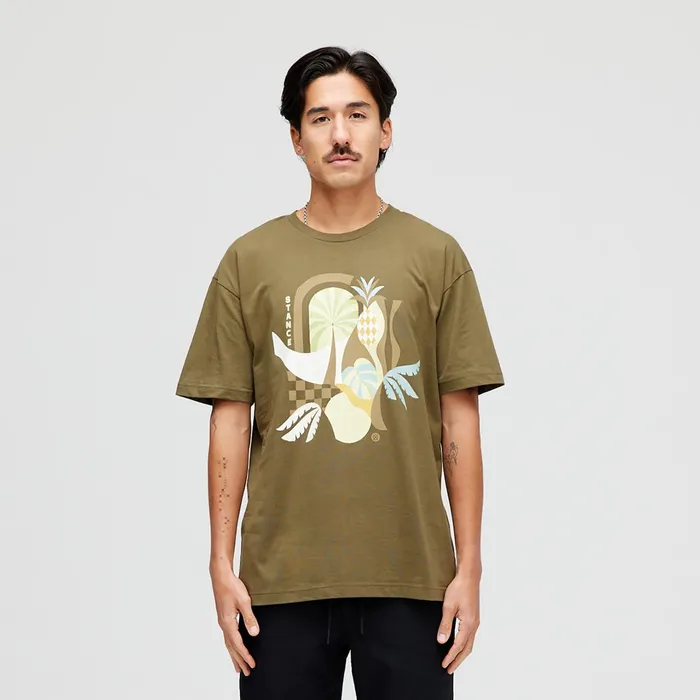 Men Oasis TShirt Military Green Stance Graphics
