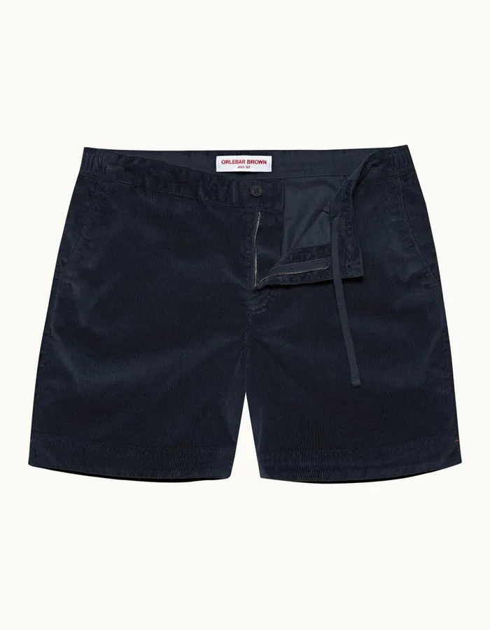 Men Orlebar Brown Day Shorts Bulldog Corduroy Midnight Navy