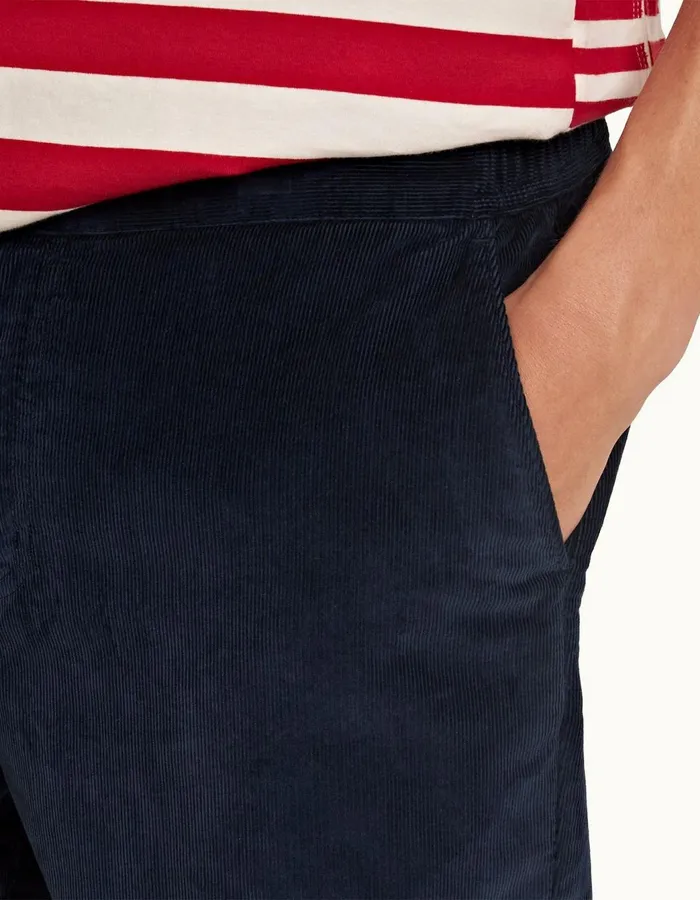 Men Orlebar Brown Day Shorts Bulldog Corduroy Midnight Navy