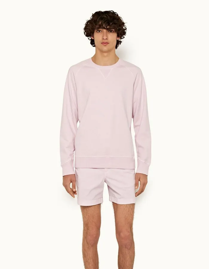Men Orlebar Brown Day Shorts Bulldog Cotton Twill Conch Pink