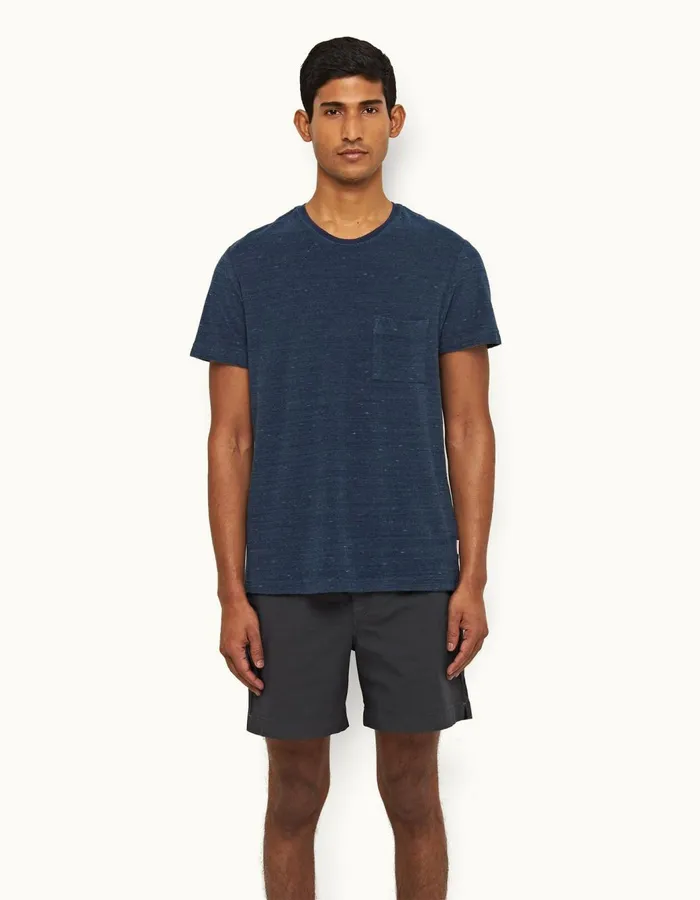 Men Orlebar Brown Day Shorts Bulldog Cotton Twill Piranha Grey