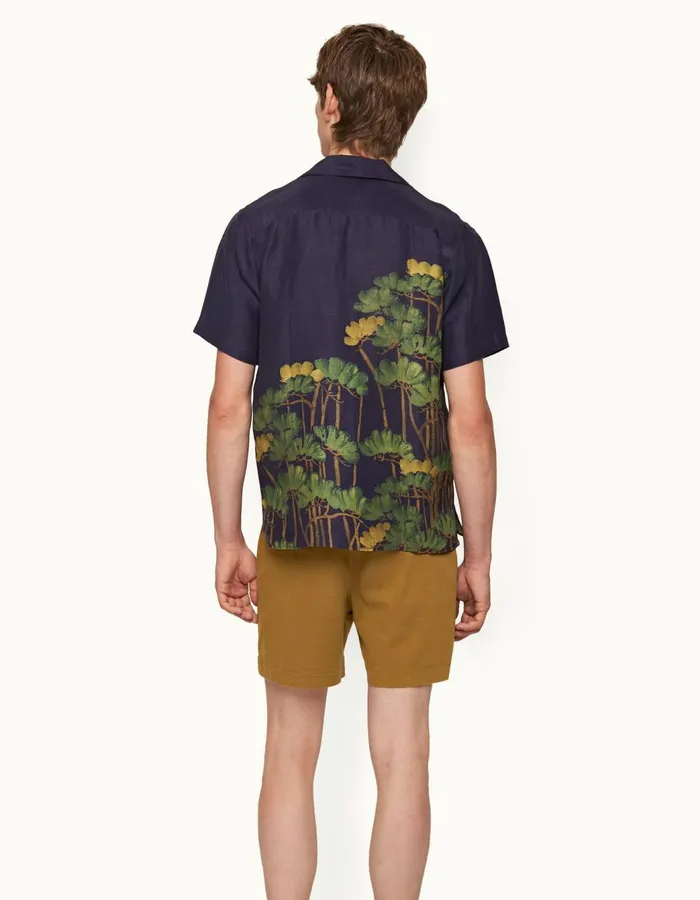 Men Orlebar Brown Day Shorts Bulldog StretchCotton Golden Khaki