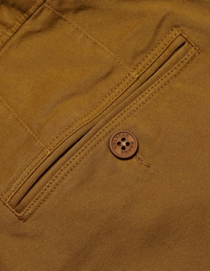 Men Orlebar Brown Day Shorts Bulldog StretchCotton Golden Khaki