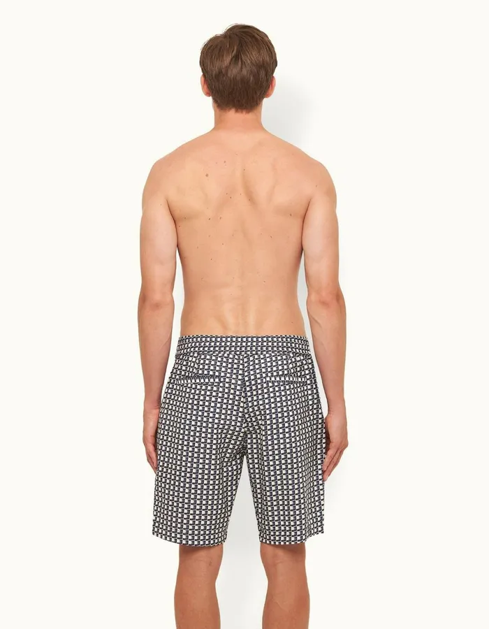 Men Orlebar Brown Day Shorts Leopald White Sandnight Iris
