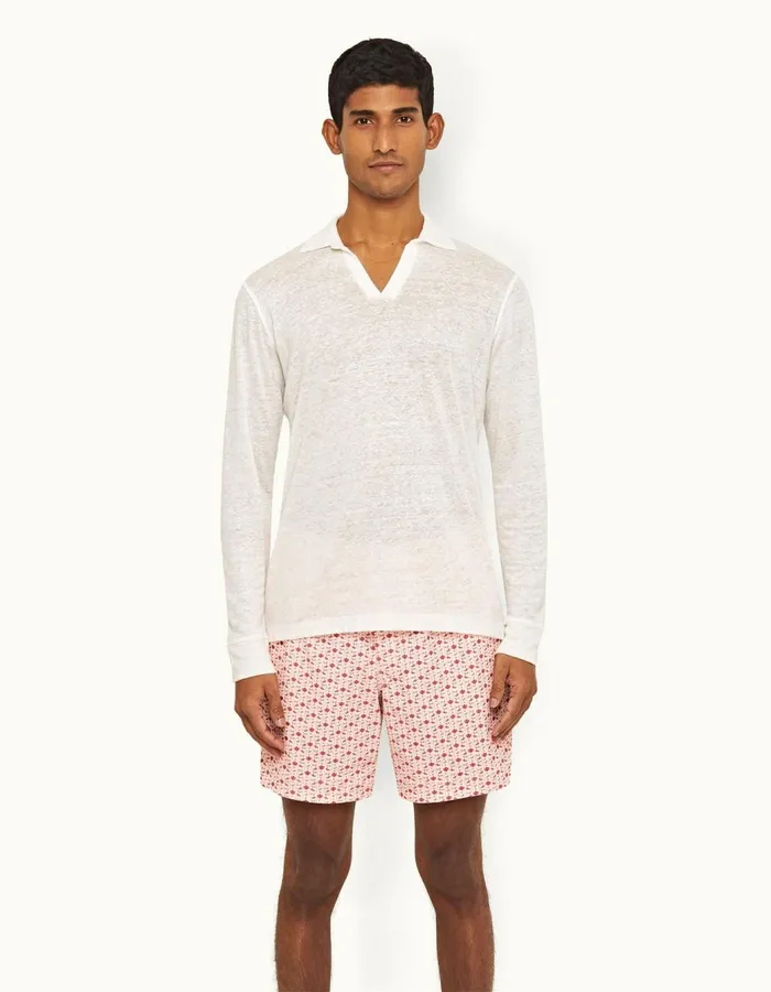 Men Orlebar Brown Day Shorts Louis Cord Sea Mistvermillion