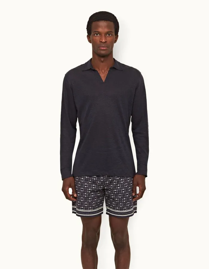 Men Orlebar Brown Day Shorts Louis Dark Sapphiresea Mist