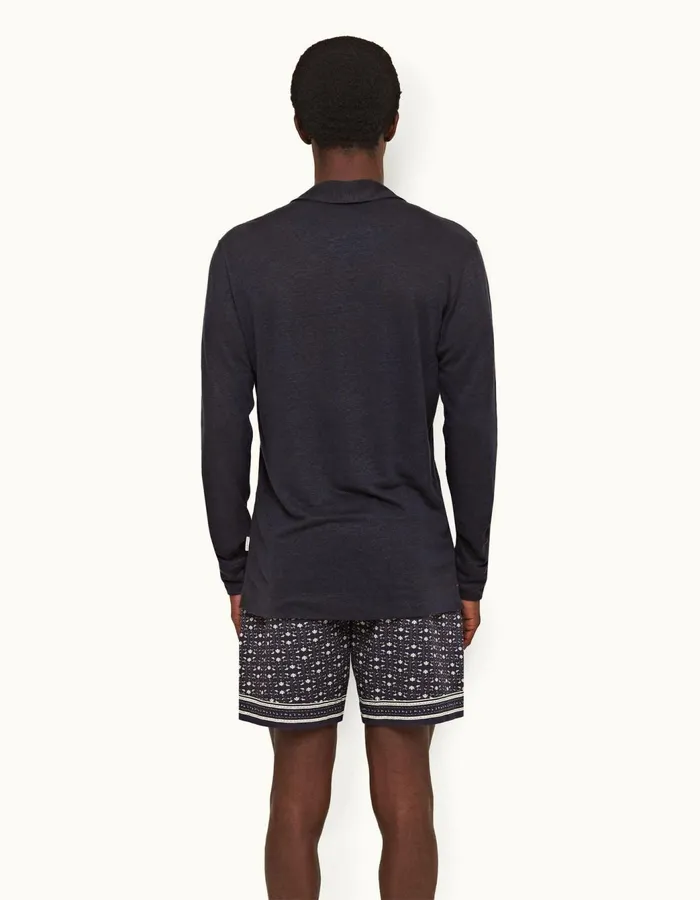 Men Orlebar Brown Day Shorts Louis Dark Sapphiresea Mist