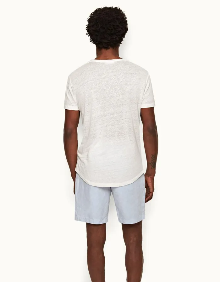 Men Orlebar Brown Day Shorts Norwich Linen Light Island Sky