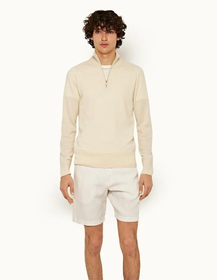 Men Orlebar Brown Day Shorts Norwich Linen White Sand