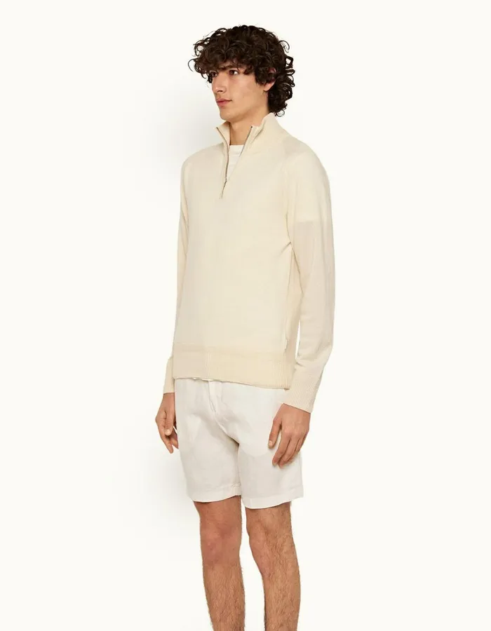 Men Orlebar Brown Day Shorts Norwich Linen White Sand
