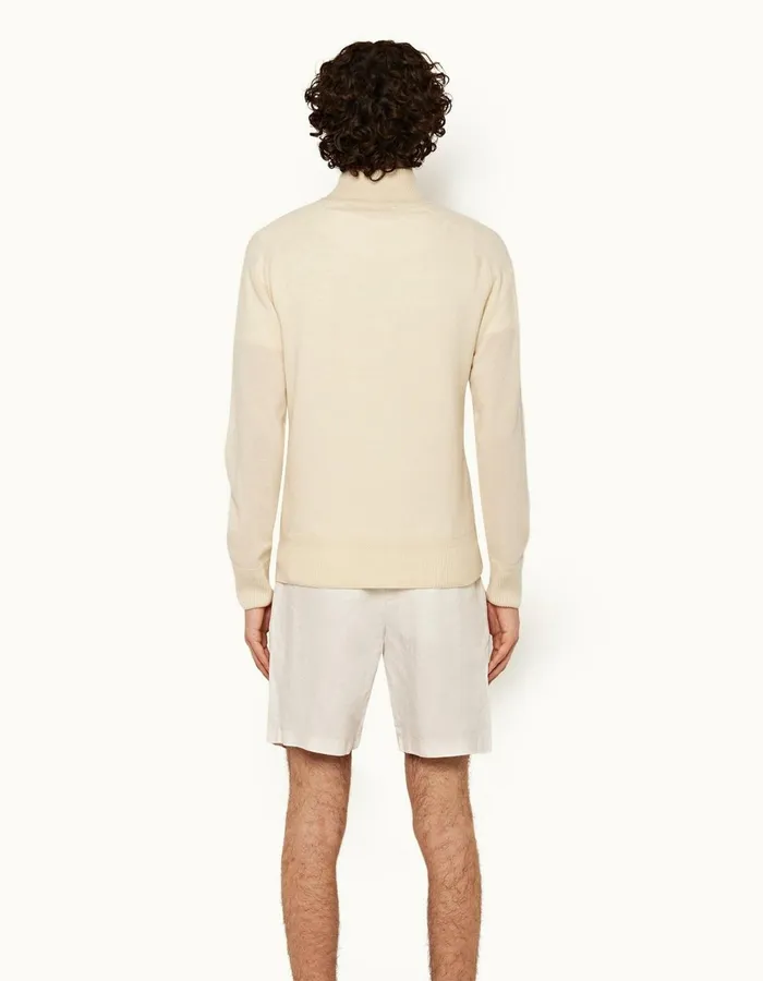 Men Orlebar Brown Day Shorts Norwich Linen White Sand