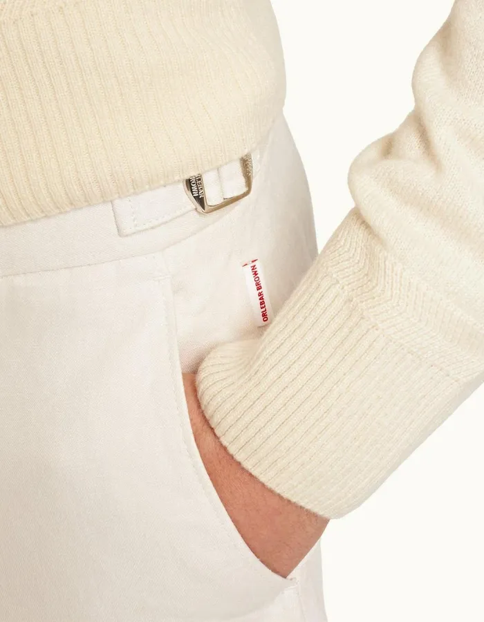 Men Orlebar Brown Day Shorts Norwich Linen White Sand