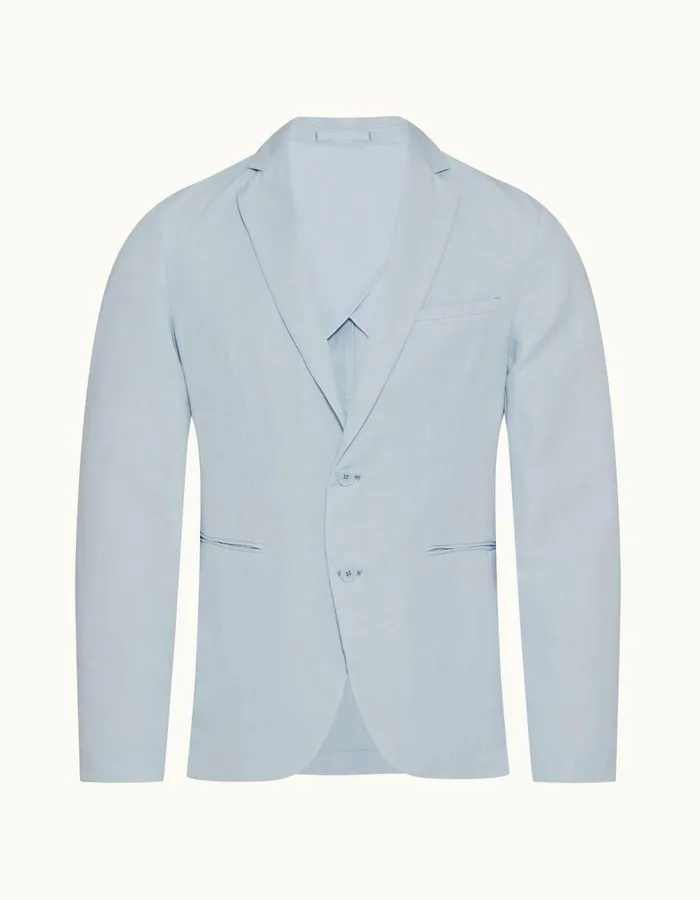 Men Orlebar Brown Jackets and Outerwear Ullock Linen Ice Blue