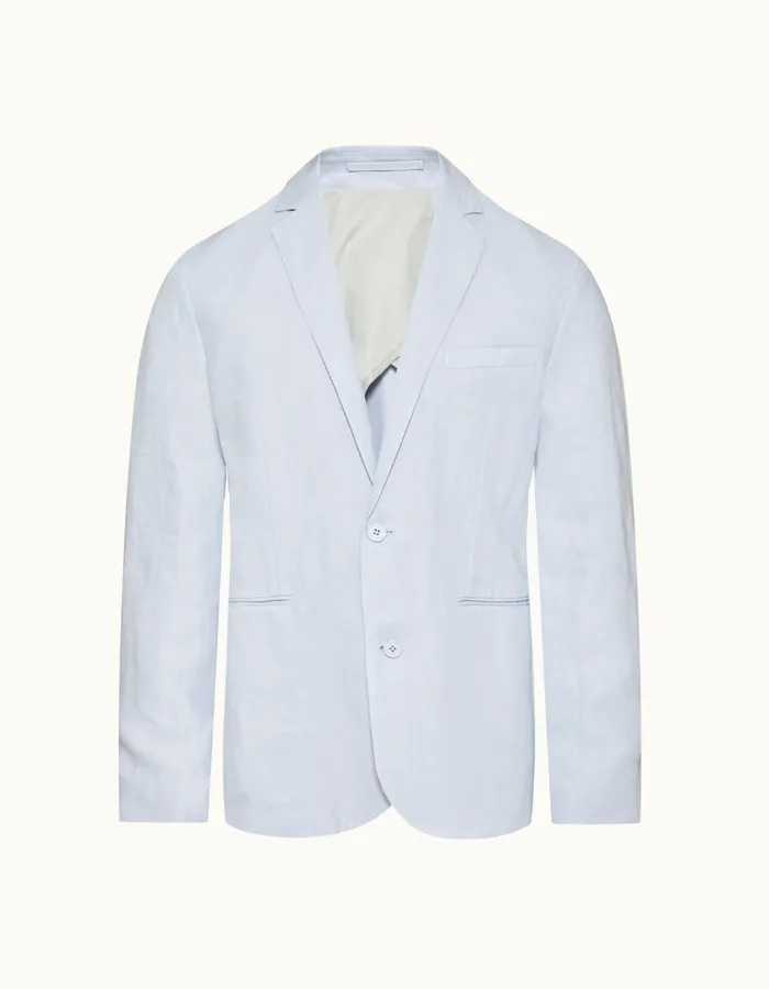 Men Orlebar Brown Jackets and Outerwear Ullock Linen Light Island Sky