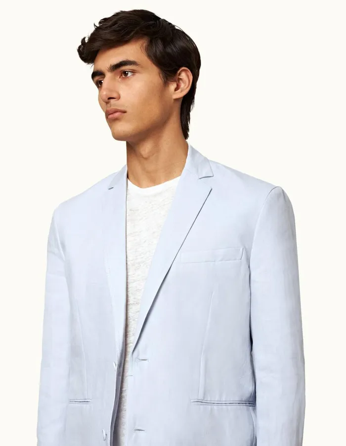 Men Orlebar Brown Jackets and Outerwear Ullock Linen Light Island Sky