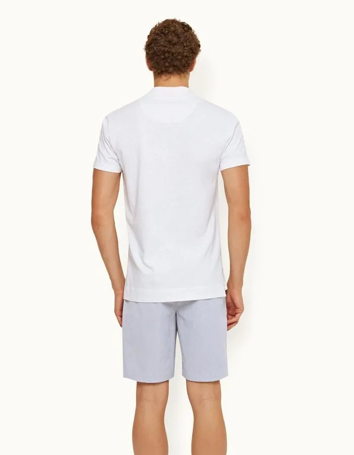Men Orlebar Brown Polo Shirts Felix Cotton White