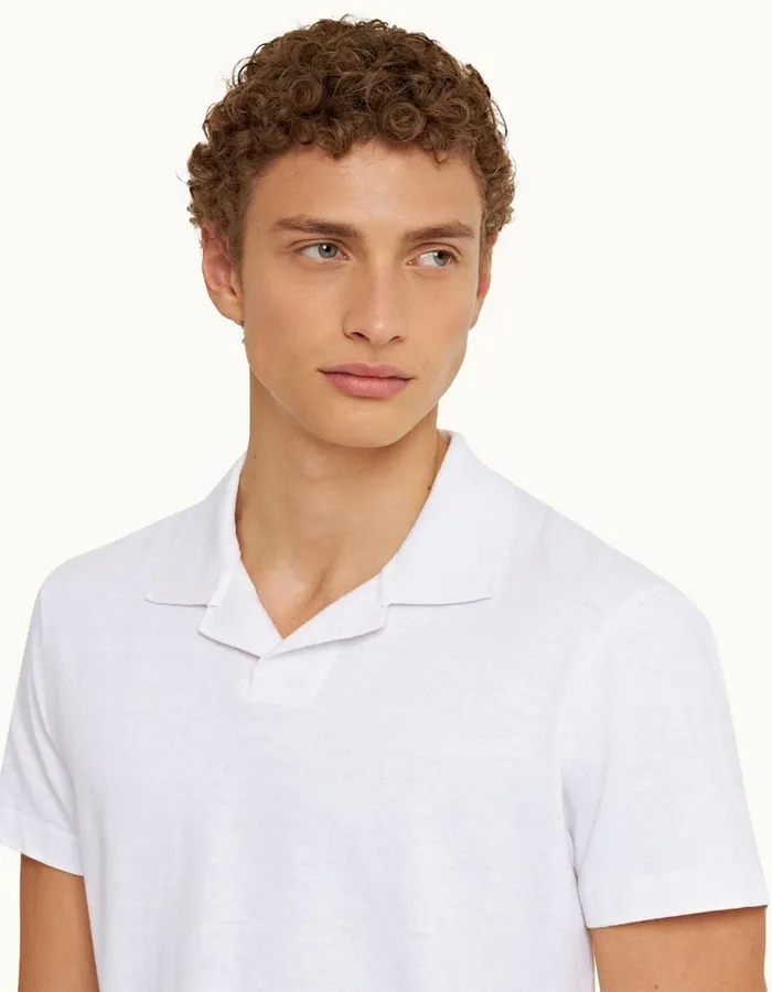 Men Orlebar Brown Polo Shirts Felix Cotton White