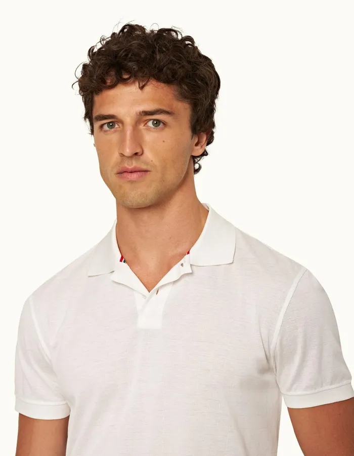 Men Orlebar Brown Polo Shirts Jarrett White