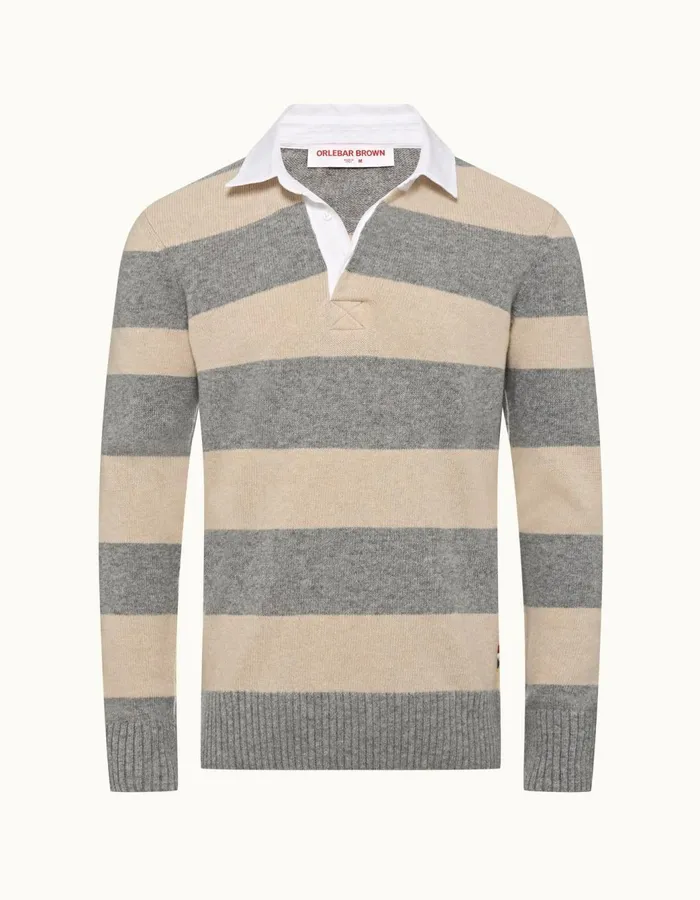 Men Orlebar Brown Polo Shirts Legris Granite
