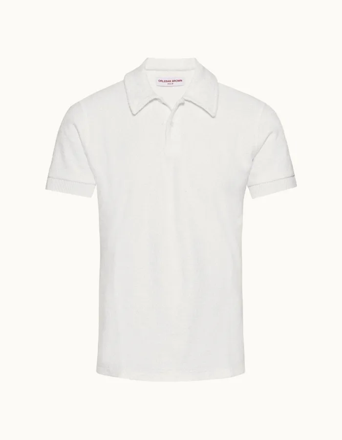 Men Orlebar Brown Polo Shirts Lorenzo Towelling Cloud