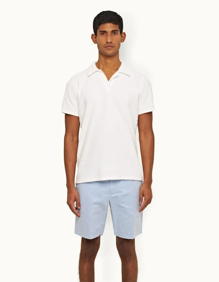 Men Orlebar Brown Polo Shirts Lorenzo Towelling Cloud