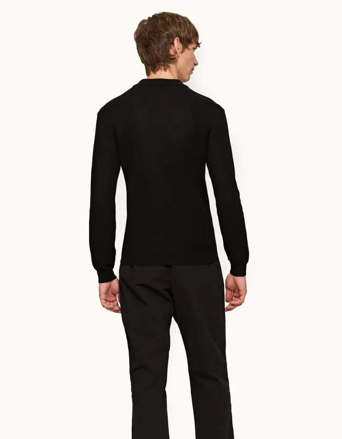 Men Orlebar Brown Polo Shirts Maranon Black